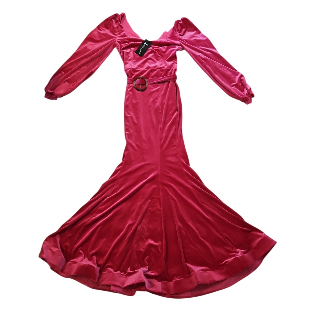 Chic Long Sleeve Pink Dress